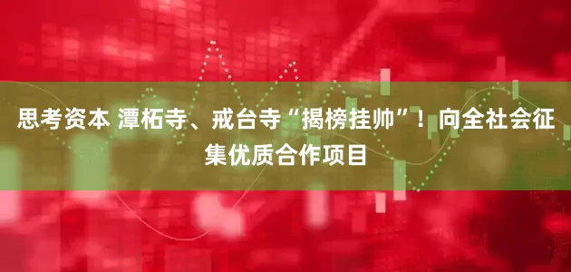 思考资本 潭柘寺、戒台寺“揭榜挂帅”！向全社会征集优质合作项目